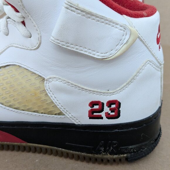 Nike Air Jordan 5 Mens Fusion White Varsity Red Black 318608-161 Air Force1 Sz 8 main image 14